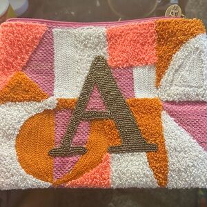 America & Beyond Colorful Patchwork Clutch with Monogram